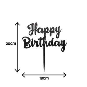 Happy Birthday Cake Topper, Party Theme, Custom Birthday Decoration, Black, Pink, Gold, Silver, Copper - SignKraft3D