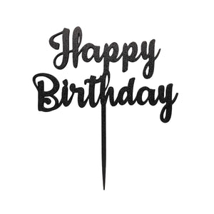 Happy Birthday Cake Topper, Party Theme, Custom Birthday Decoration, Black, Pink, Gold, Silver, Copper - SignKraft3D