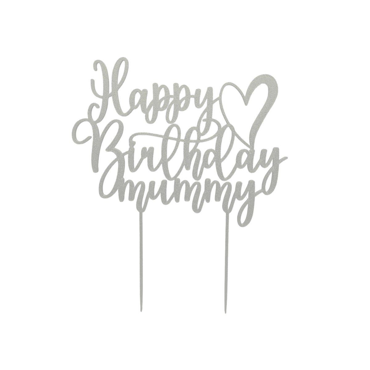 Happy Birthday Mummy Cake Topper – Elegant Glitter Gold, Silver, Black & Copper Decoration with Heart Design for Mum’s Birthday Celebration - SignKraft3D