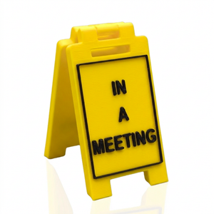 In A Meeting mini floor sign on a white background
