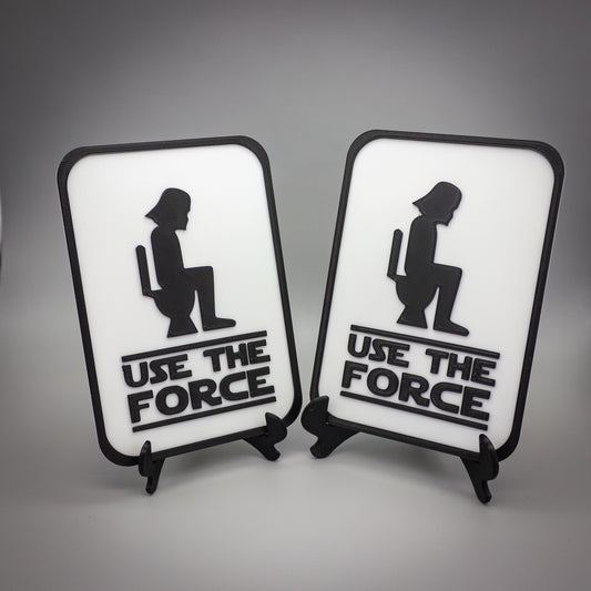 Use The Force Bathroom Sign, Funny Toilet Sign, Decorative Bathroom Sign, Wall Art