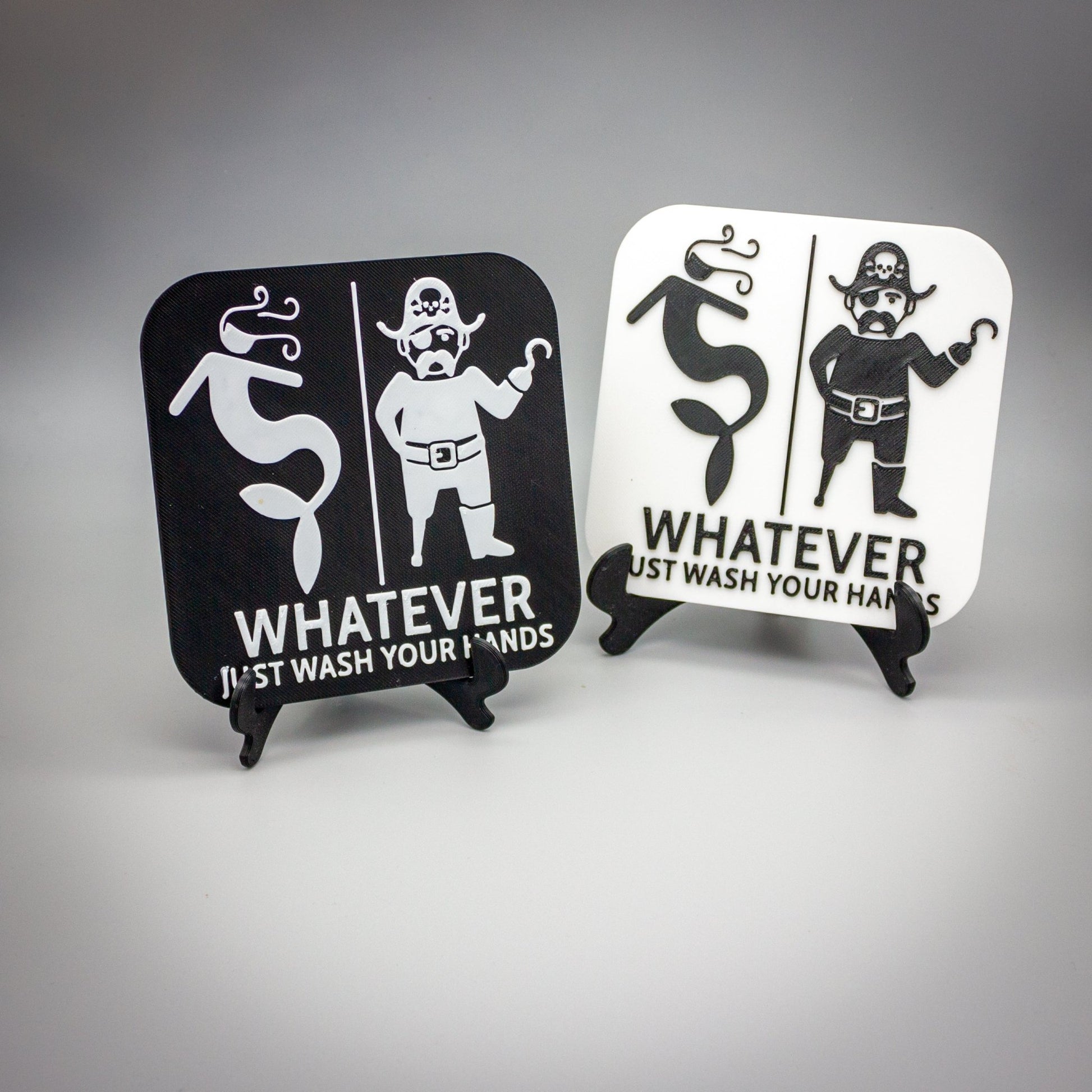 Mermaid & Pirate Gender Neutral Bathroom Sign - SignKraft3D