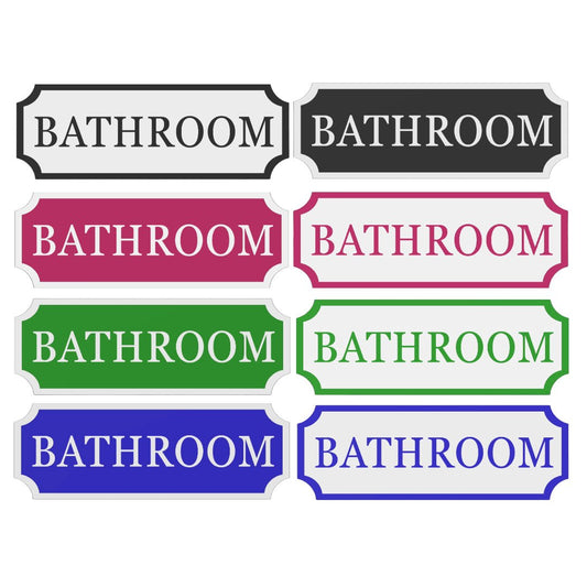 Modern Bathroom Door Sign: Minimalistic Wall Plaque for The Loo, Any Color - SignKraft3D