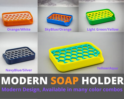 Modern Honeycomb Soap Dish: Vibrant Colors Bathroom Essential - SignKraft3D