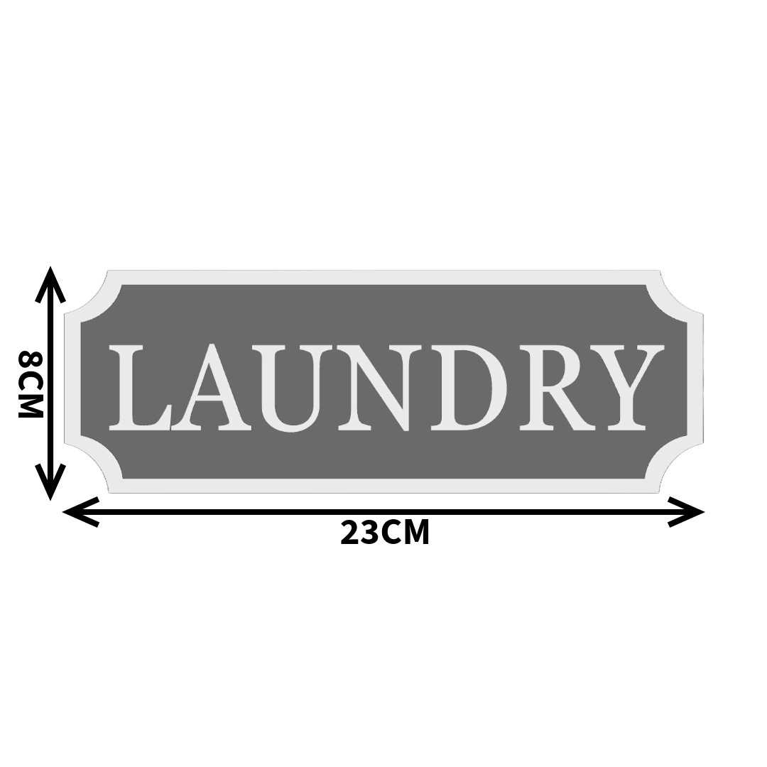 Modern Laundry Sign, Custom Wall Plaque for Laundry Areas, Utility Sign. White, Black, Grey - SignKraft3D