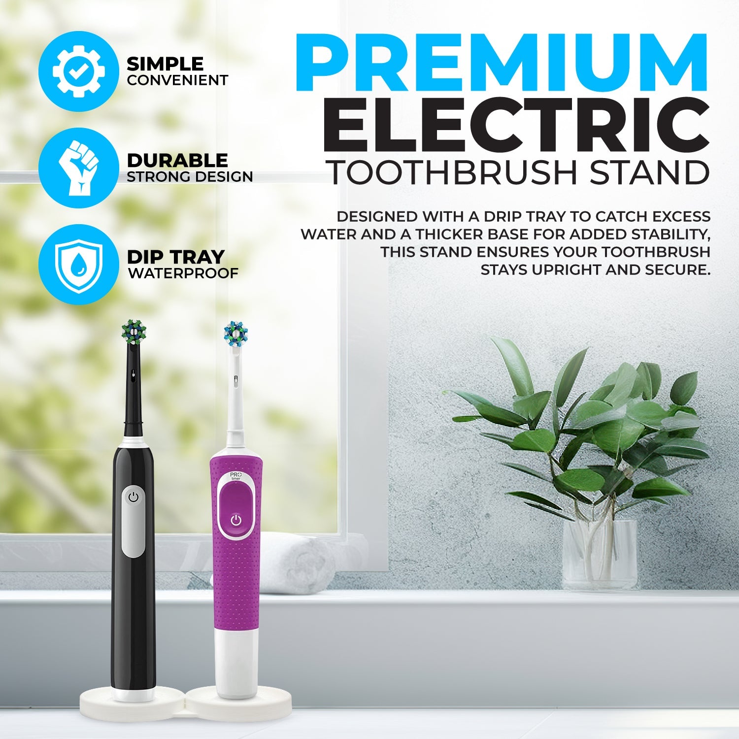 Oral - B Electric Toothbrush Holder: Sleek Organizer with Drip Tray & Stable Base - SignKraft3D