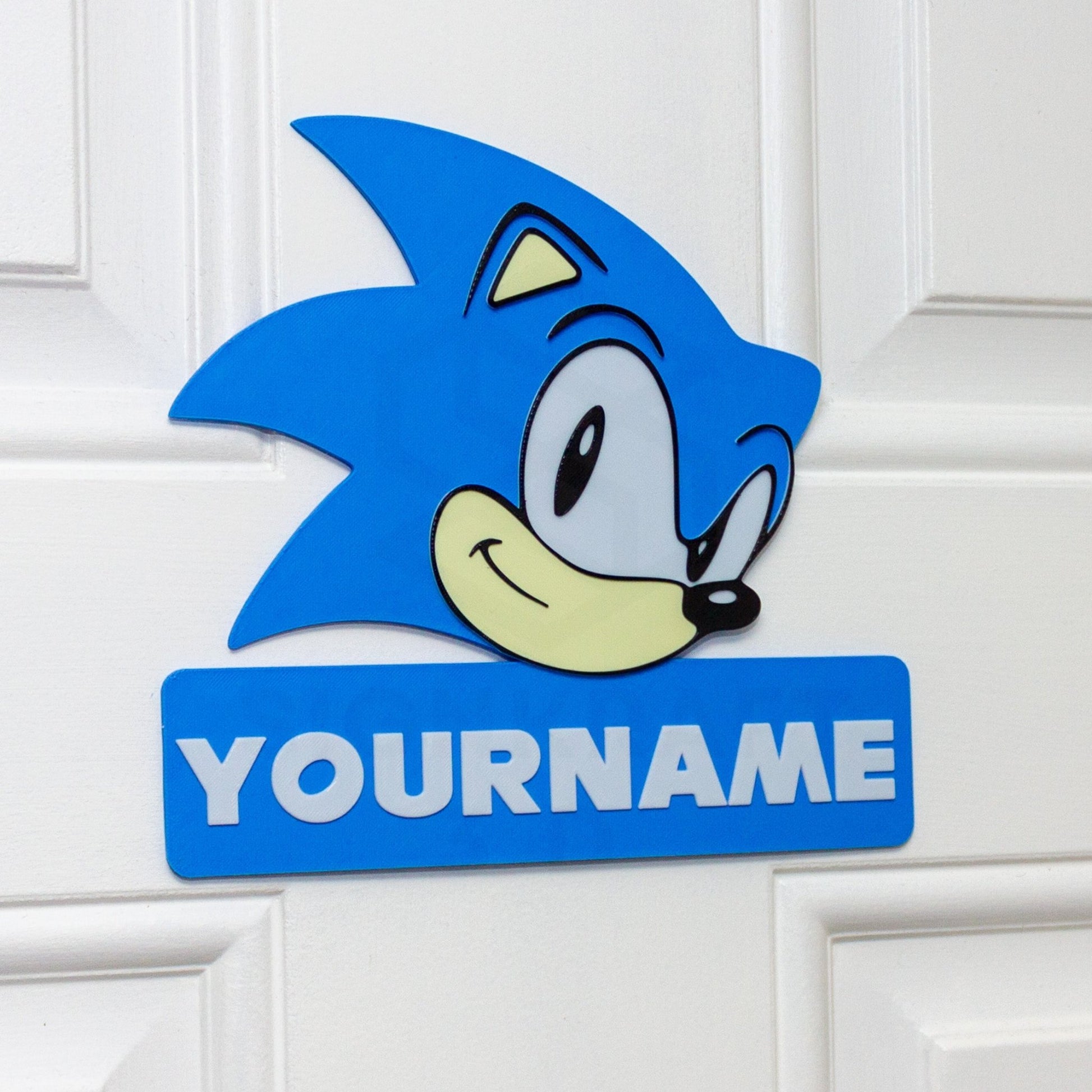 Personalised Blue Hedgehog Door Hanger - SignKraft3D