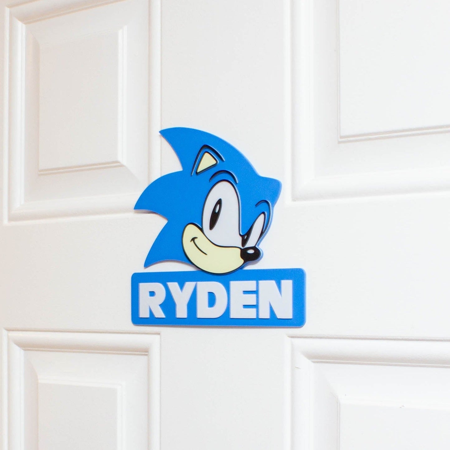 Personalised Blue Hedgehog Door Hanger - SignKraft3D