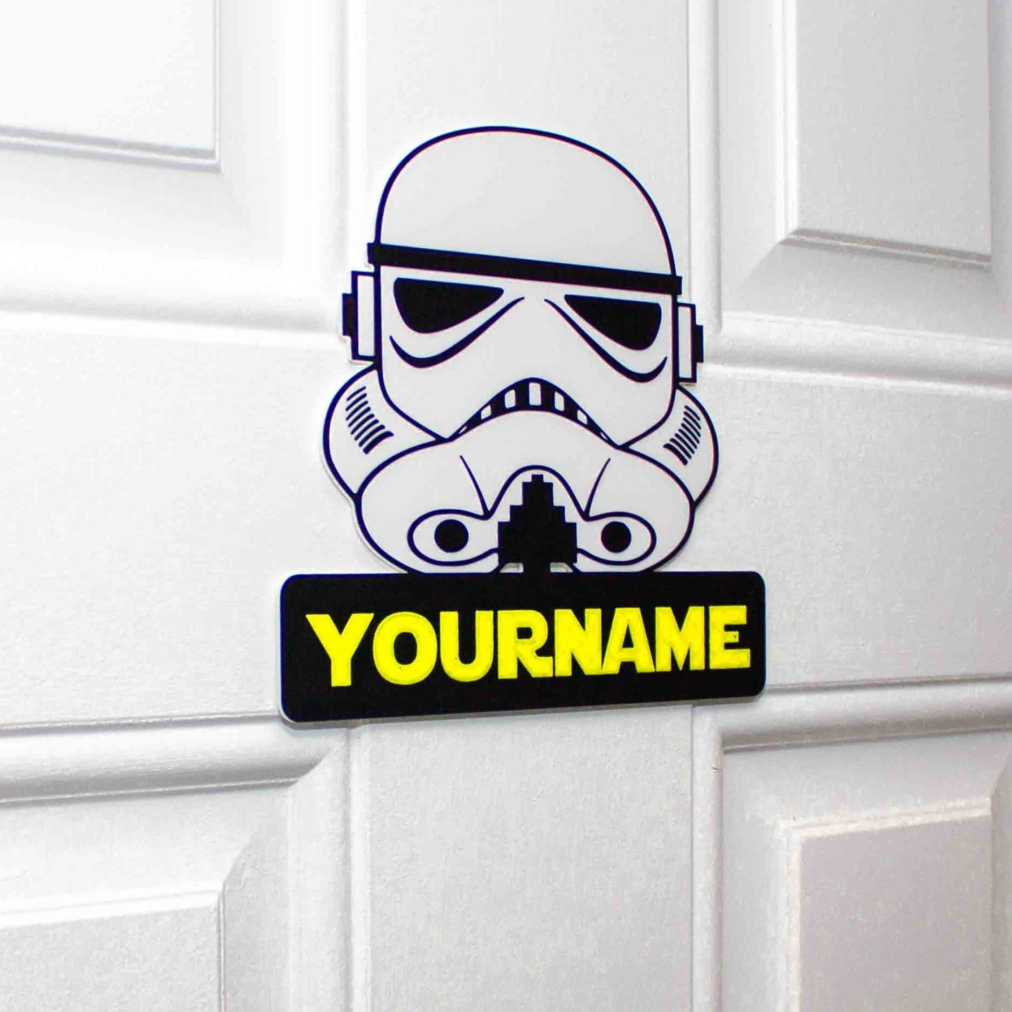 Personalised White Space Trooper Themed Door Hanger Sign - SignKraft3D