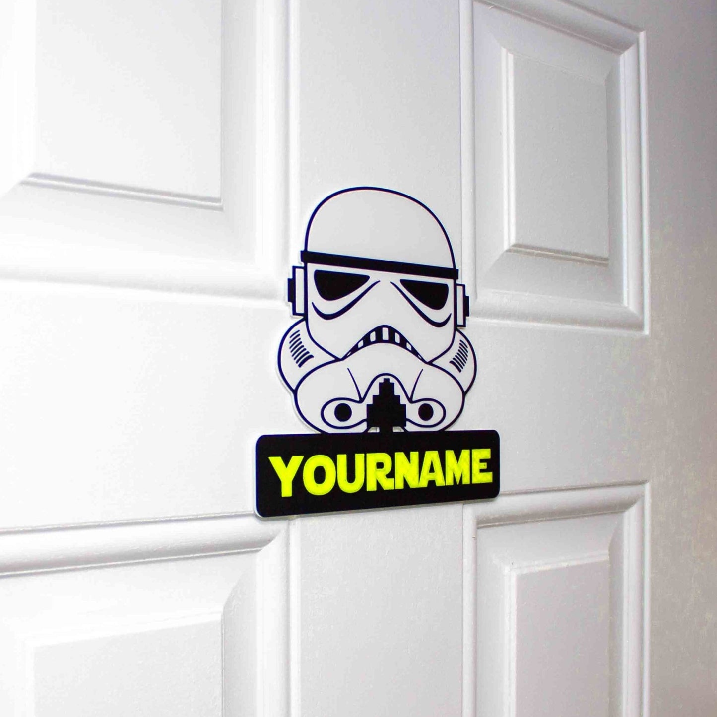 Personalised White Space Trooper Themed Door Hanger Sign - SignKraft3D