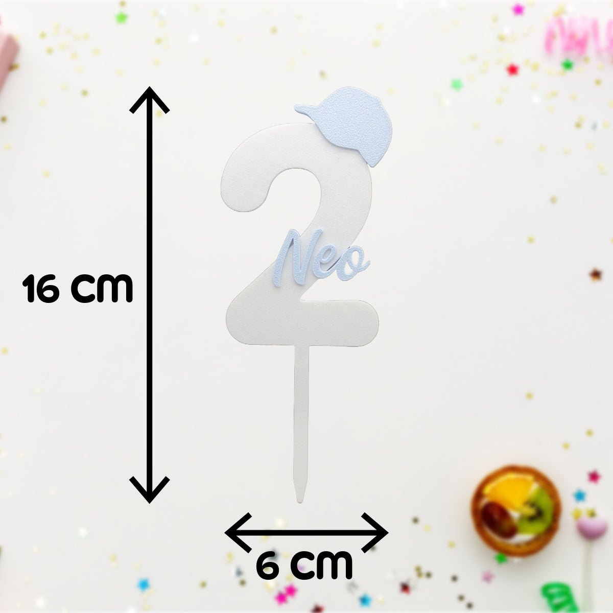 Personalized Cake Topper Numbers with Name & Fun Icon – Pastel Party Theme | Custom Birthday Decoration - SignKraft3D