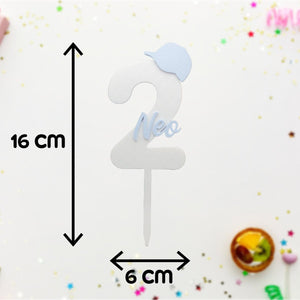 Personalized Cake Topper Numbers with Name & Fun Icon – Pastel Party Theme | Custom Birthday Decoration - SignKraft3D