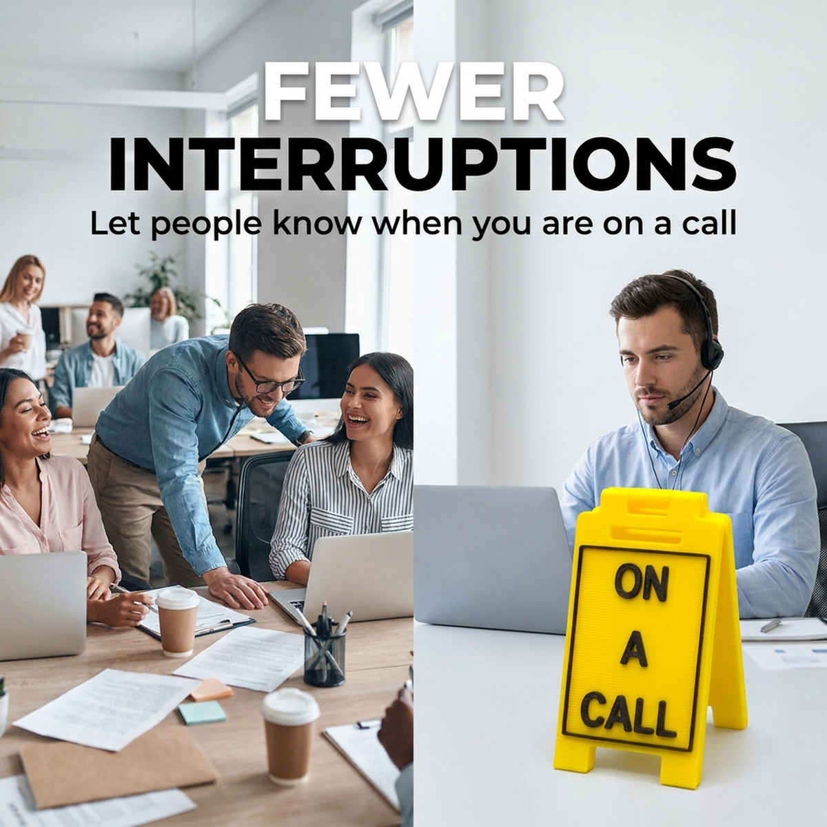 On A Call desk sign helping reduce workplace interruptions