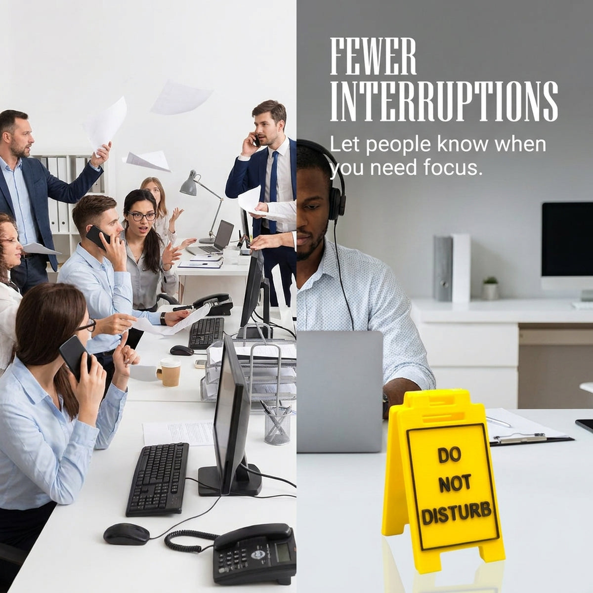 Do Not Disturb desk sign helping reduce workplace interruptions