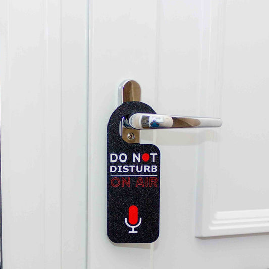 Professional On Air Door Hanger: Do Not Disturb Sign for Studios (Black/White) - SignKraft3D