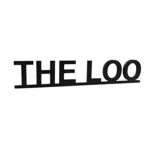 The LOO Sign, Modern Black Nordic Bathroom Wall Art, Toilet Décor, Free - Standing or Adhesive Door Topper - SignKraft3D
