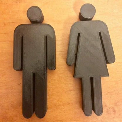 Toilet or Bathroom Man and Woman Sign, Stylish Restroom Figurines, Freestanding Mens or Ladies Lavatory, Pooping with Pride - SignKraft3D