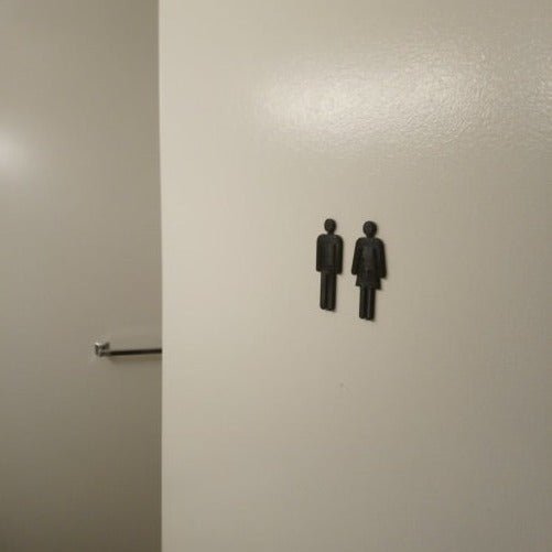 Toilet or Bathroom Man and Woman Sign, Stylish Restroom Figurines, Freestanding Mens or Ladies Lavatory, Pooping with Pride - SignKraft3D