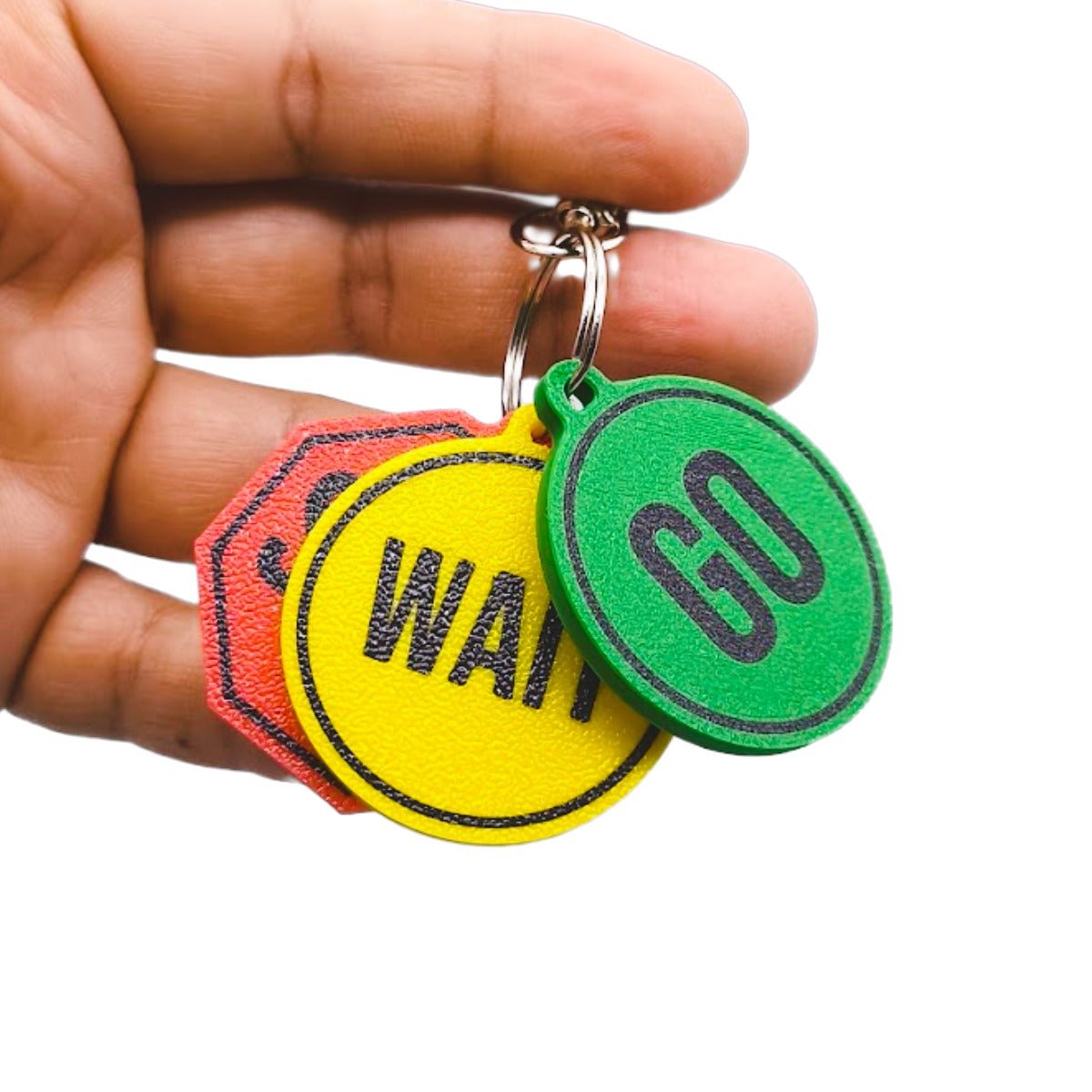 Traffic Light Communication Keychain, Stop Wait Go Visual Aid For