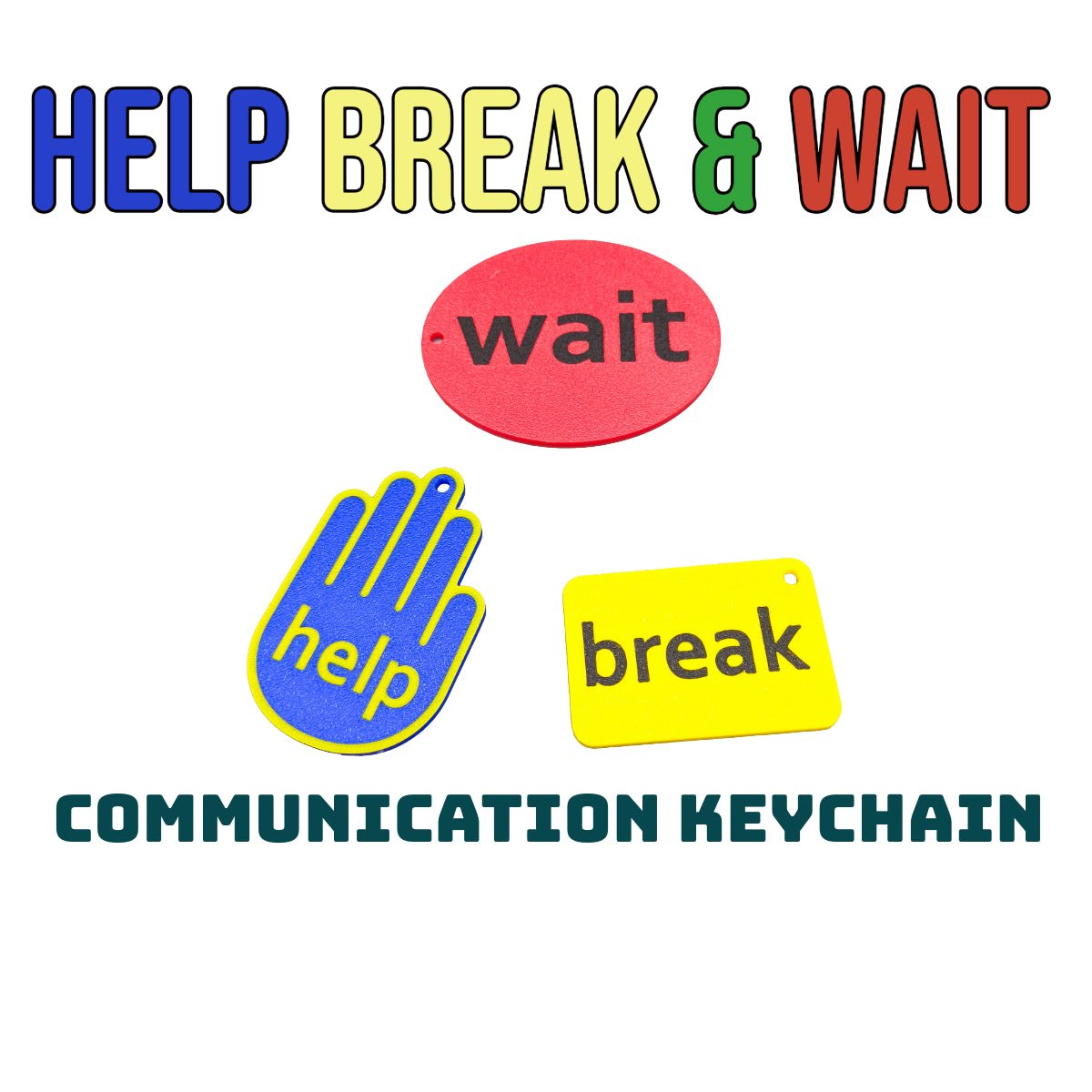 Zones of Regulation Badges - Color - Coded Break, Wait, Help Messages for Visual Cues | Sensory - Friendly Autism & Anxiety Tool for Kids & Adults - SignKraft3D