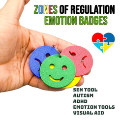 Zones of Regulation Keychain – Color - Coded Mood Discs for Instant Emotional Support | Sensory - Friendly Autism & Anxiety Tool for Kids & Adults - SignKraft3D